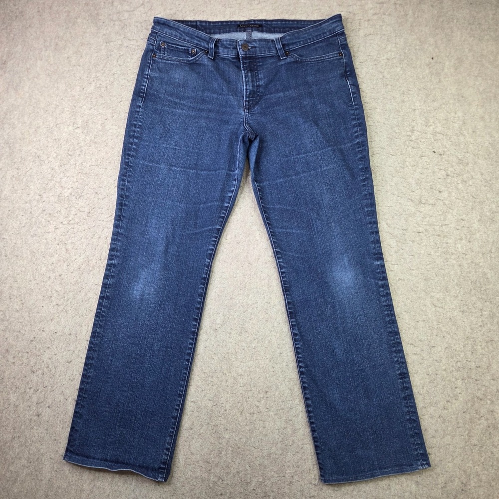 Lucky Brand Mid Rise Straight Sweet Jeans Women's 14/32R Blue Dark Wash Stretch